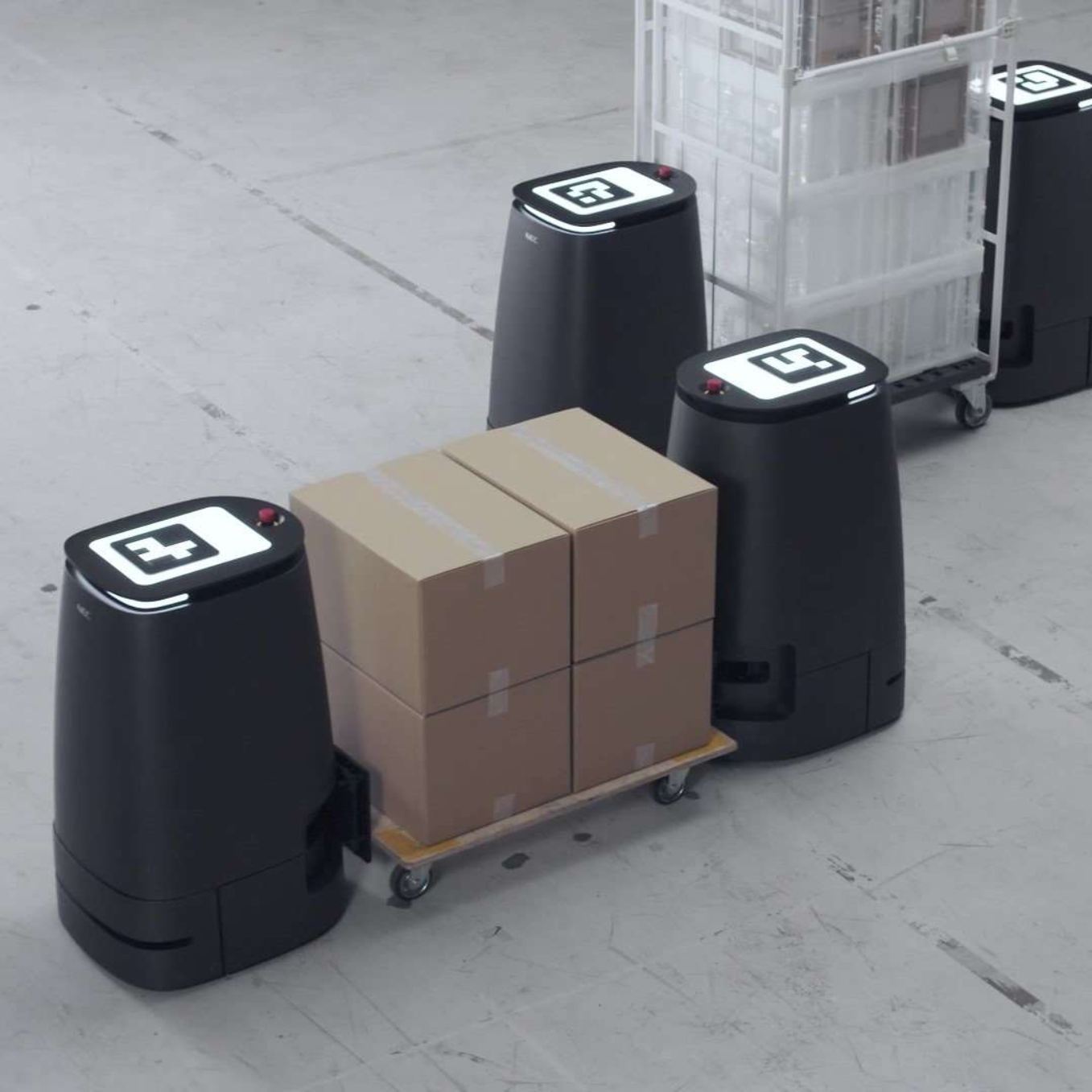 様々な台車を安全かつ効率的に搬送する協調搬送ロボットの開発と実用化